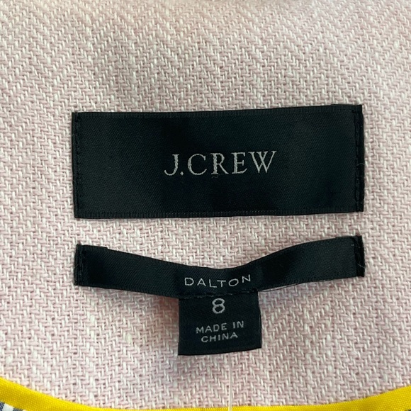 J.Crew Dalton Pink Linen Blend Blazer Gold Crest Buttons Women’s Size 8 - Picture 14 of 16
